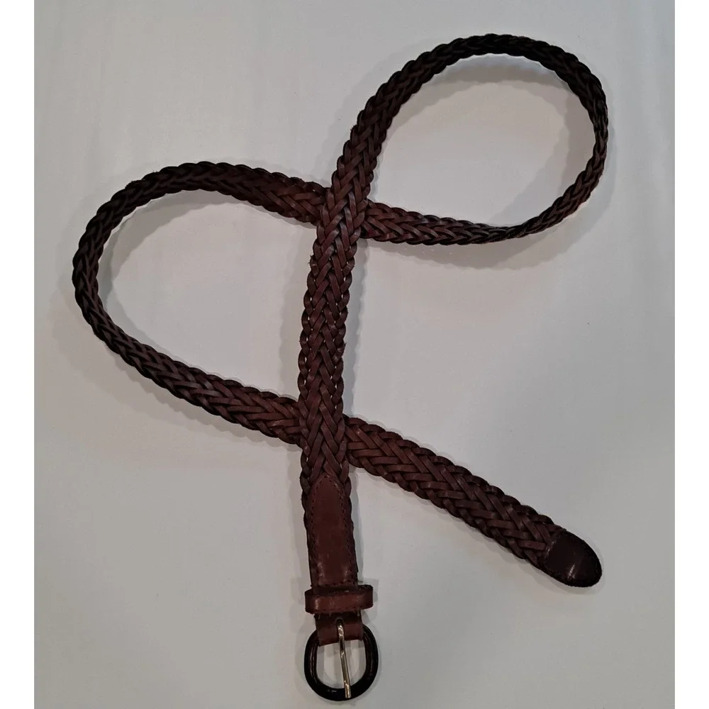 Genuine Leather Braided Woven Belt Made In Uruguay Size 40
